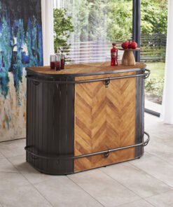 Dark Grey Bar with Recycled Teak Wood