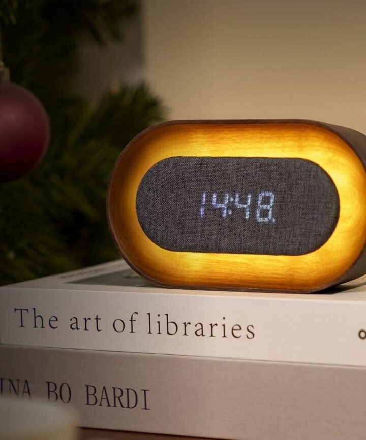Gingko Design - Lumos Clock  - Oval Walnut