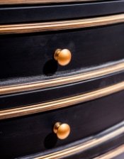 Alternative view of Black And Antique Gold "Orwell" Door & Drawer Side Cabinet