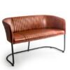 Industrial Vintage Leather & Iron 2-Seater Sofa