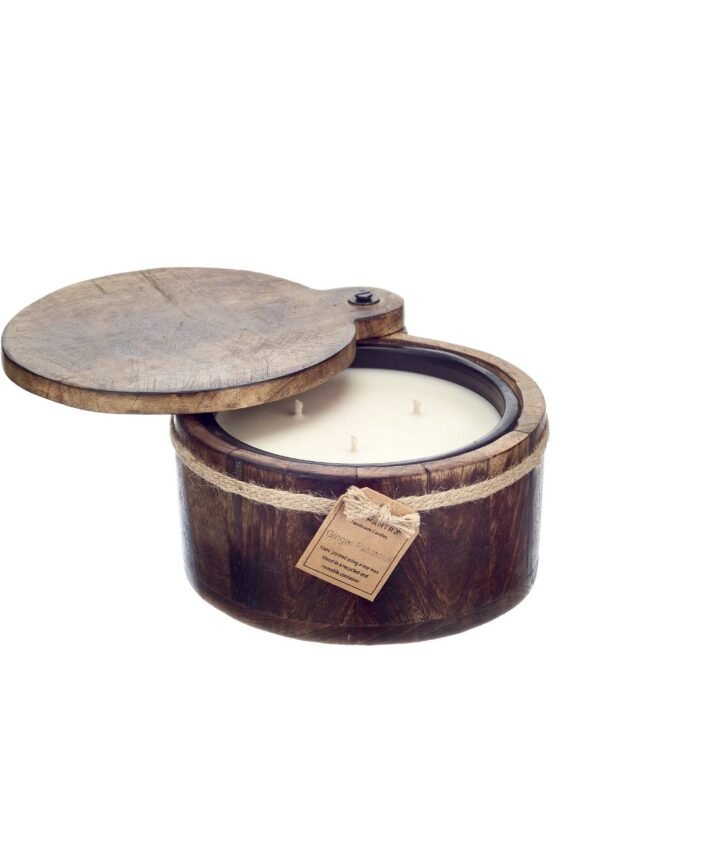 Round Wooden Candle