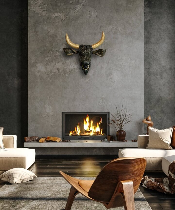 Urban Steel Bulls Head Wall Hanging