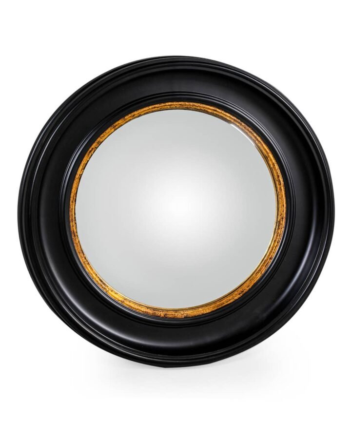 Round Black Large Convex Mirror