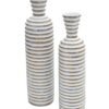 Medium White Striped Vase