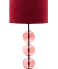 Mistro Burgundy Suede Effect Shade Table Lamp