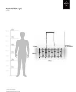 Alternative view of Aspen Iron and Glass Wide Pendant Light