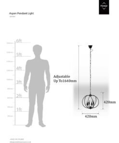 Alternative view of Aspen Matt Black Iron Pendant Light