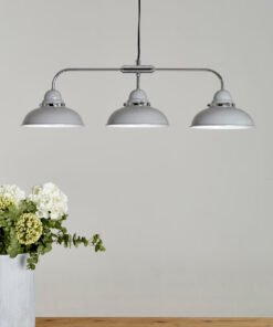Alternative view of Jasper 3 Shades Light Grey And Chrome Pendant Light