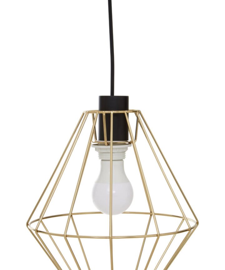Wyra Champagne Gold Cage Pendant Light