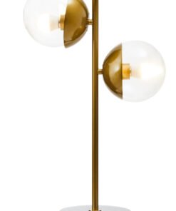 Alternative view of Revive Two Light Gold and Black Marble Table Lamp