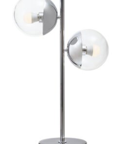Revive Two Light Silver and Black Marble Table Lamp