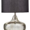 Luz Silver Glass with Black Shade Table Lamp