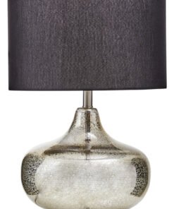 Luz Silver Glass with Black Shade Table Lamp