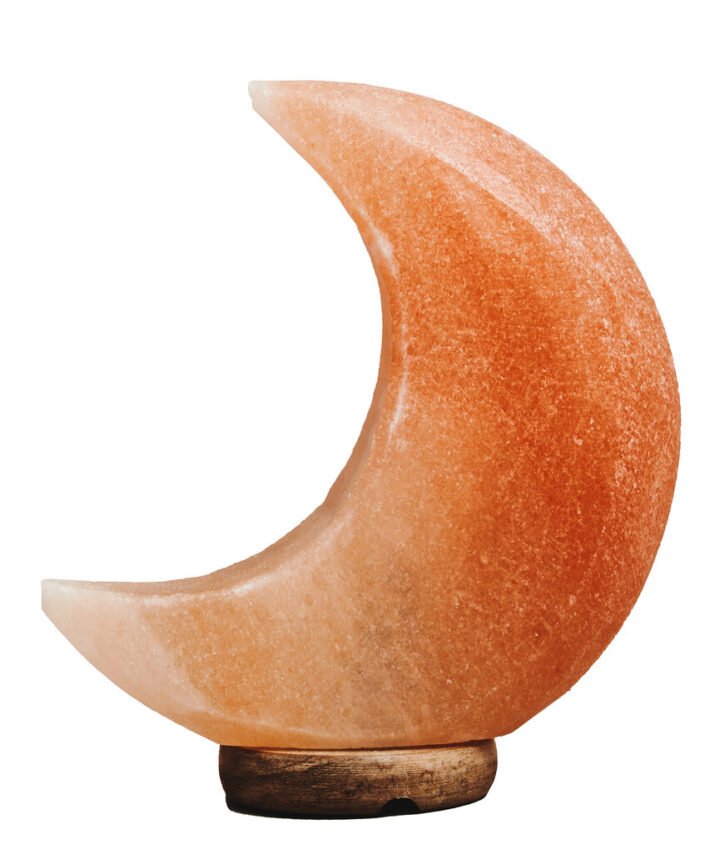 Nepal Crescent Moon Pink Natural Salt Lamp