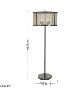 Alternative view of Hampstead Black Finish Floor Lamp With Gauze Shade