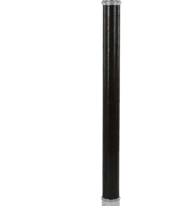 Canon Black Leather Floor Lamp