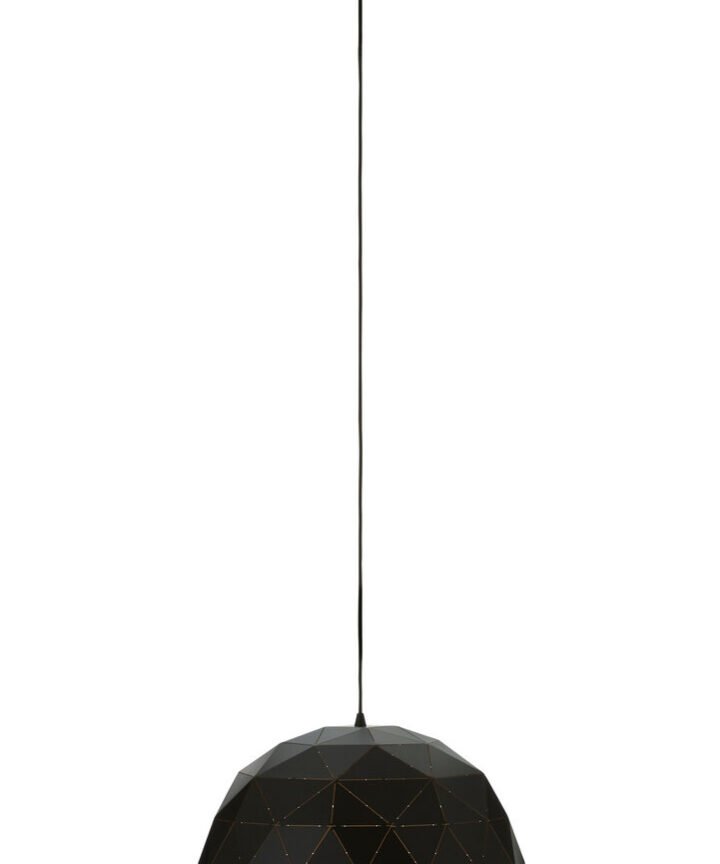 Mateo Medium Black and Copper Dome Pendant Light