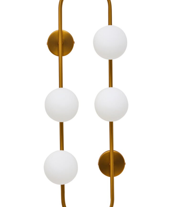 Abira Four Bulb White Glass Wall Light