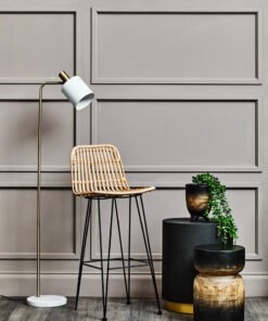 Alternative view of Newton White Marble and Gold Floor Lamp