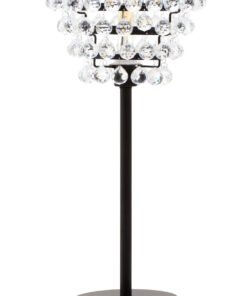 Hutchinson Clear Crystal Table Lamp with Black Metal