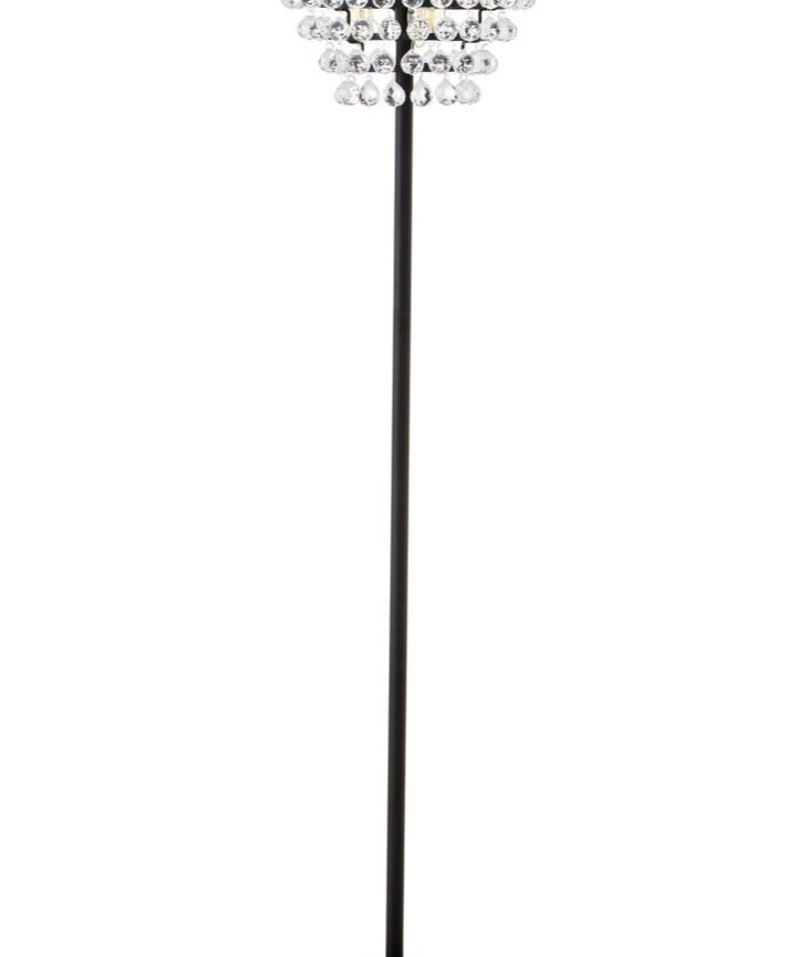 Hutchinson Clear Crystal Floor Lamp with Black Metal