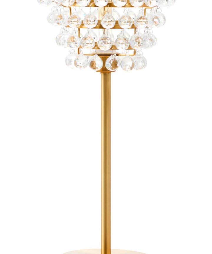 Hutchinson Clear Crystal Table Lamp with Gold Metal