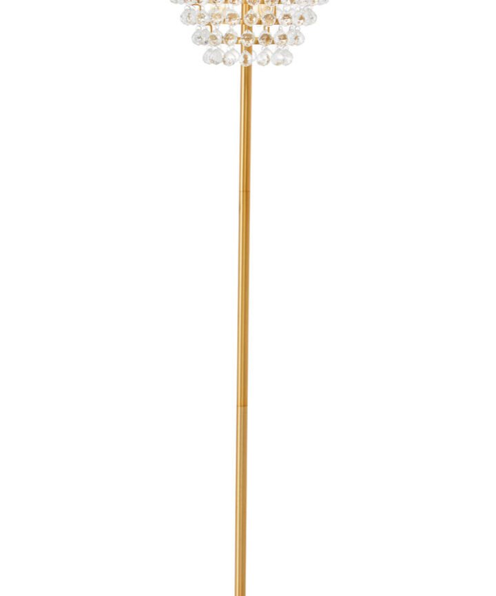Hutchinson Clear Crystal Floor Lamp with Gold Metal