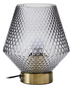 Noble Grey Smoked Glass Table Lamp