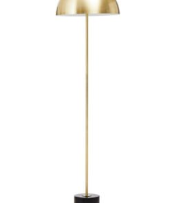 Murdoch Brushed Brass Floor Lamp with Black Marble Base