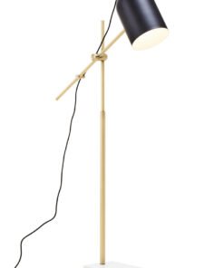Alternative view of Equipoise Black and Brass Finish Floor Lamp with Marble Base