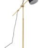 Equipoise Black and Brass Finish Floor Lamp with Marble Base