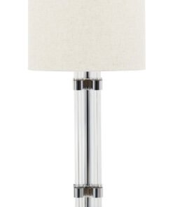 Eman Matte Silver and Ivory Table Lamp