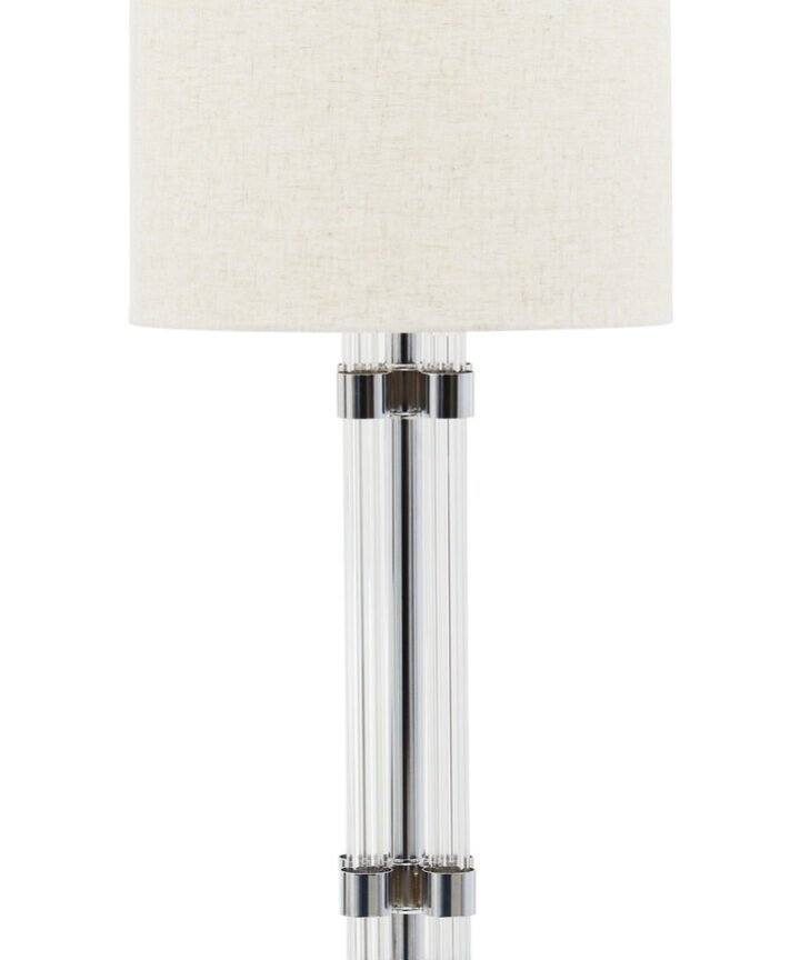 Eman Matte Silver and Ivory Table Lamp
