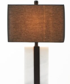 Alternative view of Elvie Black and White Marble Table Lamp