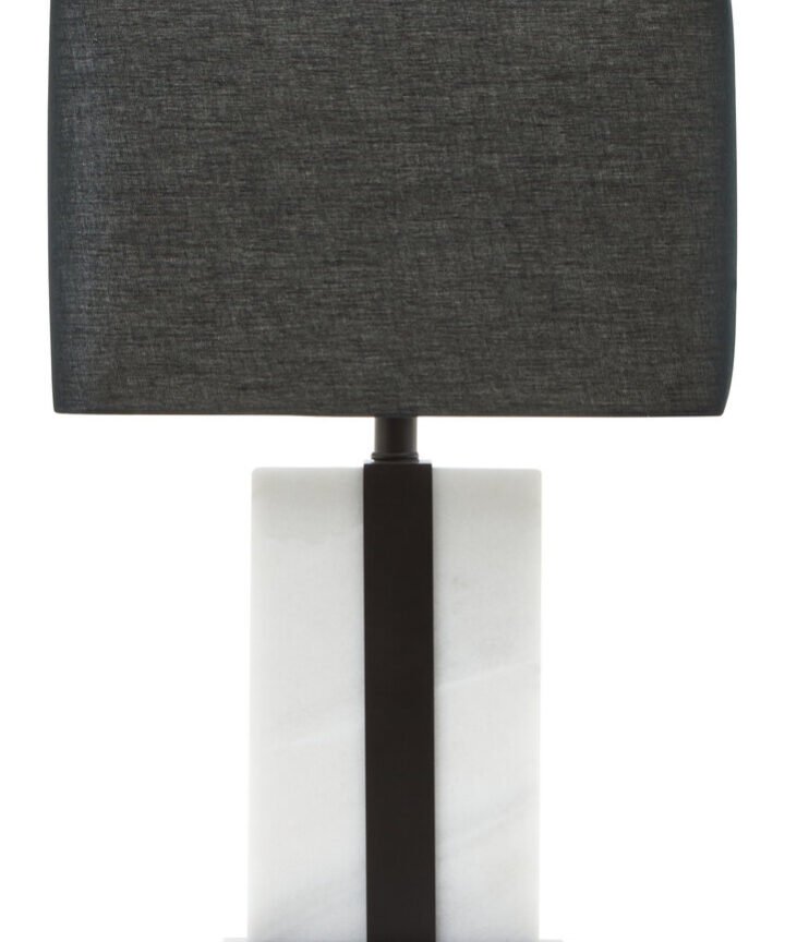 Elvie Black and White Marble Table Lamp