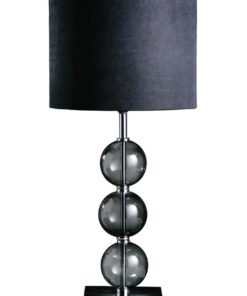 Mistro Black Suede Effect Shade Table Lamp