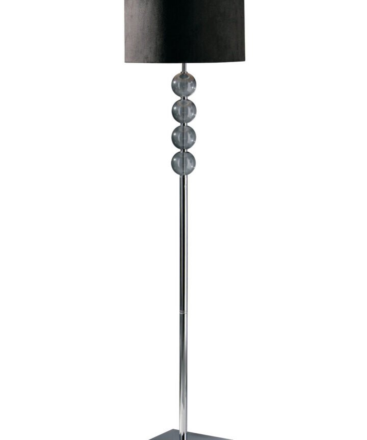 Mistro Black Suede Effect Shade Floor Lamp