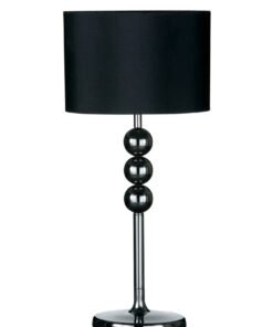 Friedman Gunmetal and Black Table Lamp with Ball Design