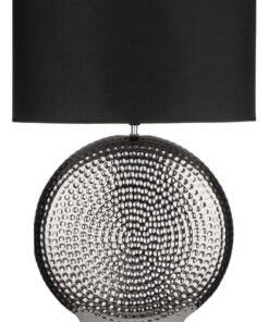 Evette Small Hammered Chrome Finish Table Lamp