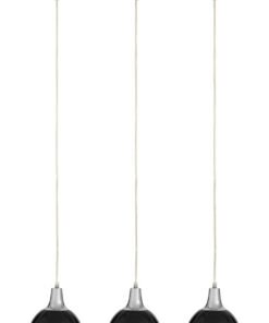 Jasper Black Shade and Chrome Pendant Light