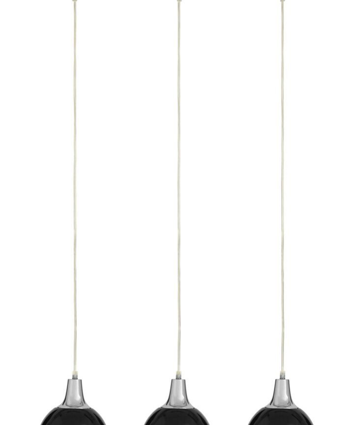 Jasper Black Shade and Chrome Pendant Light