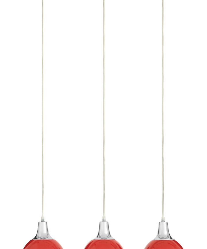 Jasper Red Shade and Chrome Pendant Light