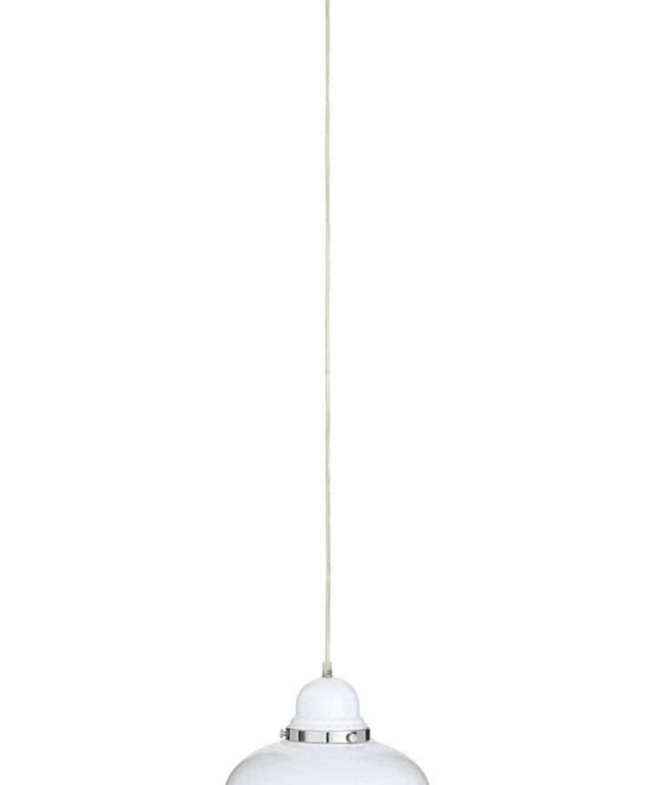 Jasper White Finish Pendant Light with Chrome Detail