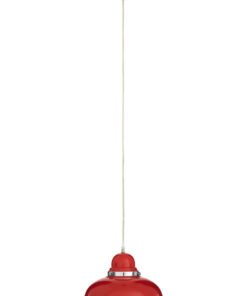 Jasper Red Finish Pendant Light with Chrome Detail