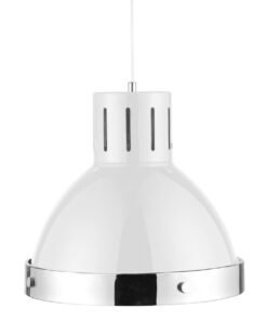 Jasper White and Chrome Pendant Light