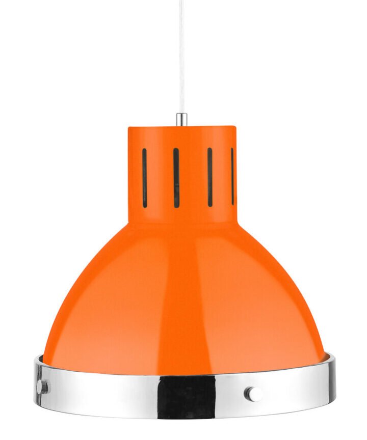 Jasper Orange and Chrome Pendant Light
