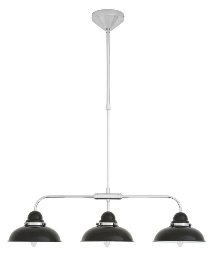 Jasper Black and Chrome 3 Light Pendant Light