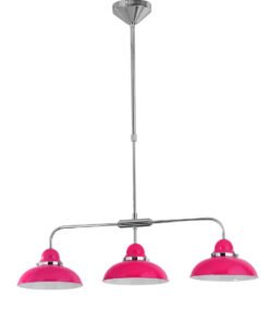 Jasper Hot Pink and Chrome 3 Light Pendant