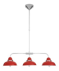 Jasper Red and Chrome 3 Light Pendant Light
