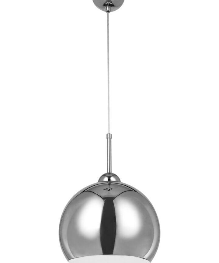 Osborn Chrome and White Inside Pendant Light